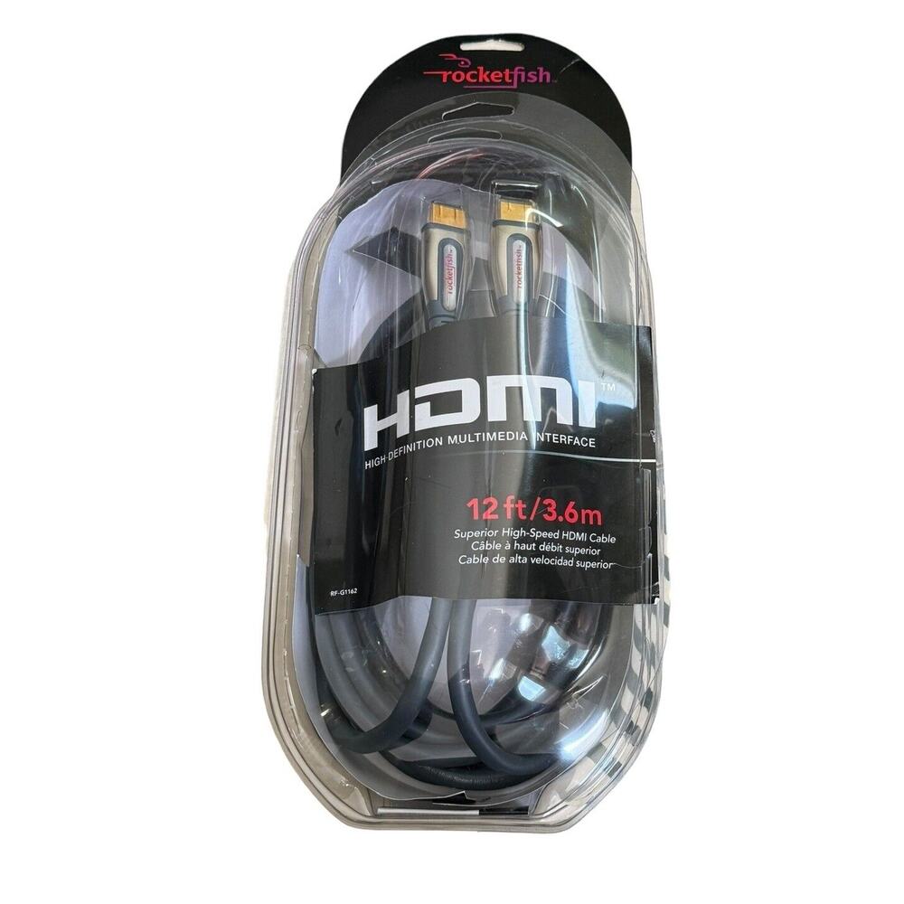 Rocketfish RF-G1162 12 Ft Superior High Speed HDMI Cable 1080p 192kHz 24-bit